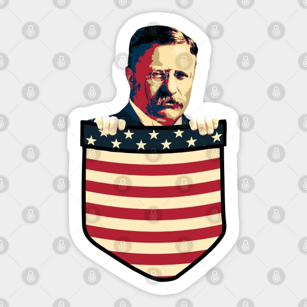 Theodore Teddy Roosevelt In My Pocket Sticker by Nerd_art